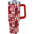 thumbnail image 1 of Christmas Tumbler 40oz With Lid and Straw - Santa, Trees, Reindeer, Snowflakes Cup - Insulated Coffee Mug Xmas Gifts for Women Men, 1 of 6