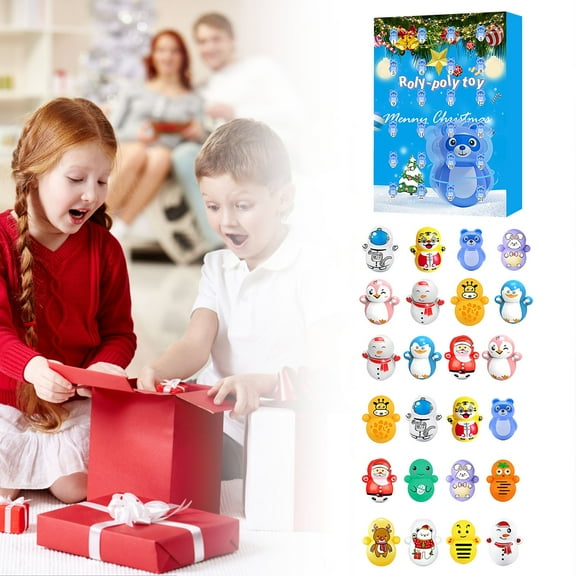 Christmas Tumbler Doll Advent Calendar Countdown Set 24 Decompression Toys Holiday Daily Surprise Festive Joyful Anticipation