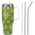 thumbnail image 1 of Christmas Tumbler with Handle and Straw Lid 40 oz,Cute Christmas Gifts for Women Green Snowflakes Vacuum Insulated Leak Proof Tumbler,Winter Holiday Accessories Stainless Steel Coffee Cup Mug, 1 of 6