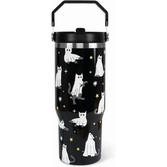 Christmas Tumbler with Handle and Straw Lid 40 oz,Cute Christmas Gifts for Women Xmas Lights Snowflakes Vacuum Insulated Leak Proof Tumbler,Winter Holiday Accessories Stainless Steel Coffee Cup Mug