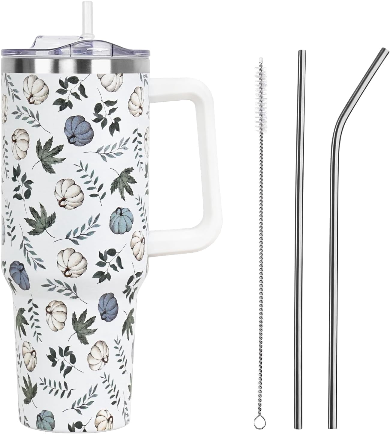 Christmas Tumbler with Handle and Straw Lid 40 oz,Cute Christmas Gifts for Women Xmas Lights Snowflakes Vacuum Insulated Leak Proof Tumbler,Winter Holiday Accessories Stainless Steel Coffee Cup Mug