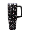 thumbnail image 1 of Christmas Tumbler with Handle and Straw Lid 40 oz,Cute Christmas Gifts for Women Candy Cane Snowflakes Vacuum Insulated Leak Proof Tumbler,Winter Holiday Accessories Stainless Steel Coffee Cup Mug, 1 of 6