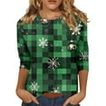 Christmas Tunic Tops for Women Christmas Trees Graphic TShirts 3/4