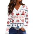 Christmas Tunic Tops for Women Xmas Snowflake Print Blouse Faux Fur