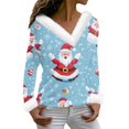Christmas Tunic Tops for Women Xmas Snowflake Print TShirts Faux Fur