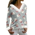Christmas Tunic Tops for Women Xmas Snowflake Print TShirts Faux Fur