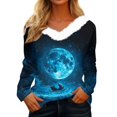 Christmas Tunic Tops for Women Xmas Snowflake Print TShirts Faux Fur V