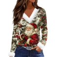 Christmas Tunic Tops for Women Xmas Snowflake Print TShirts Faux Fur V
