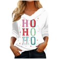 Christmas Tunic Tops for Women Xmas Snowflake Print Tshirts Faux Fur V