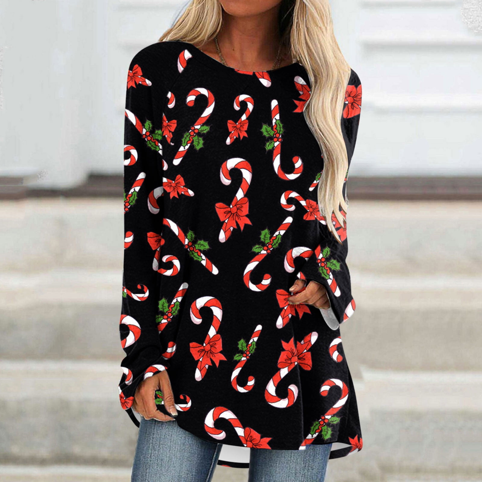 Christmas Tunics for Women Plus Size,Womens Xmas Snowflake Print