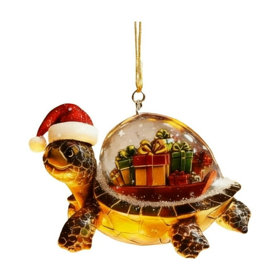 Christmas Turtle Hanging Ornament For Tree Decorations Holiday Home Festive Pendant Durable Material For Indoor Use Set Of 1 Piece Weight 0.07 Lb