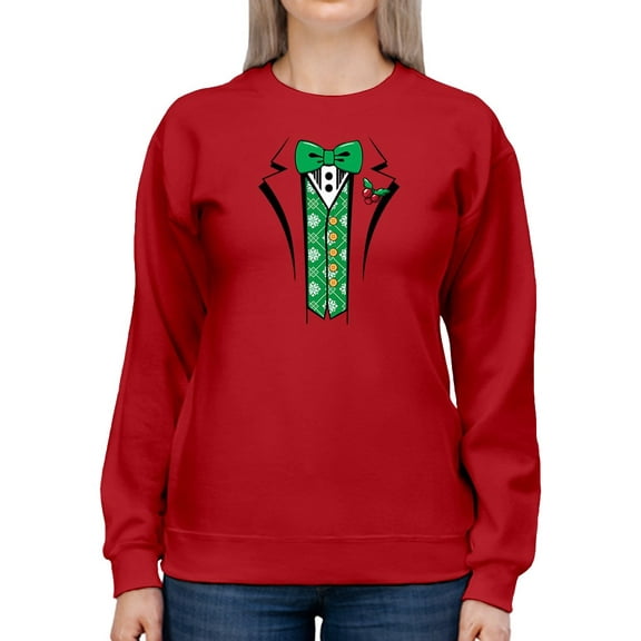 Christmas Tux Sweatshirt Women -Smartprints Designs, Female 5X-Large