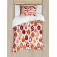 thumbnail image 1 of Christmas Twin Size Duvet Cover Set, Classical Themed Old Fashioned Celebration Carols Winter Season Design Patterns, Decorative 2 Piece Bedding Set with 1 Pillow Sham, Red White, by Ambesonne, 1 of 3