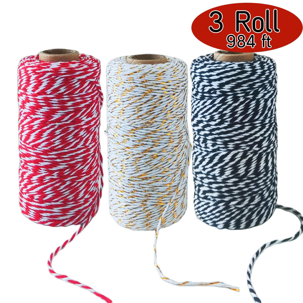 Christmas Twine Gift Wrapping Cotton Twine，Christmas Twine Wrapping