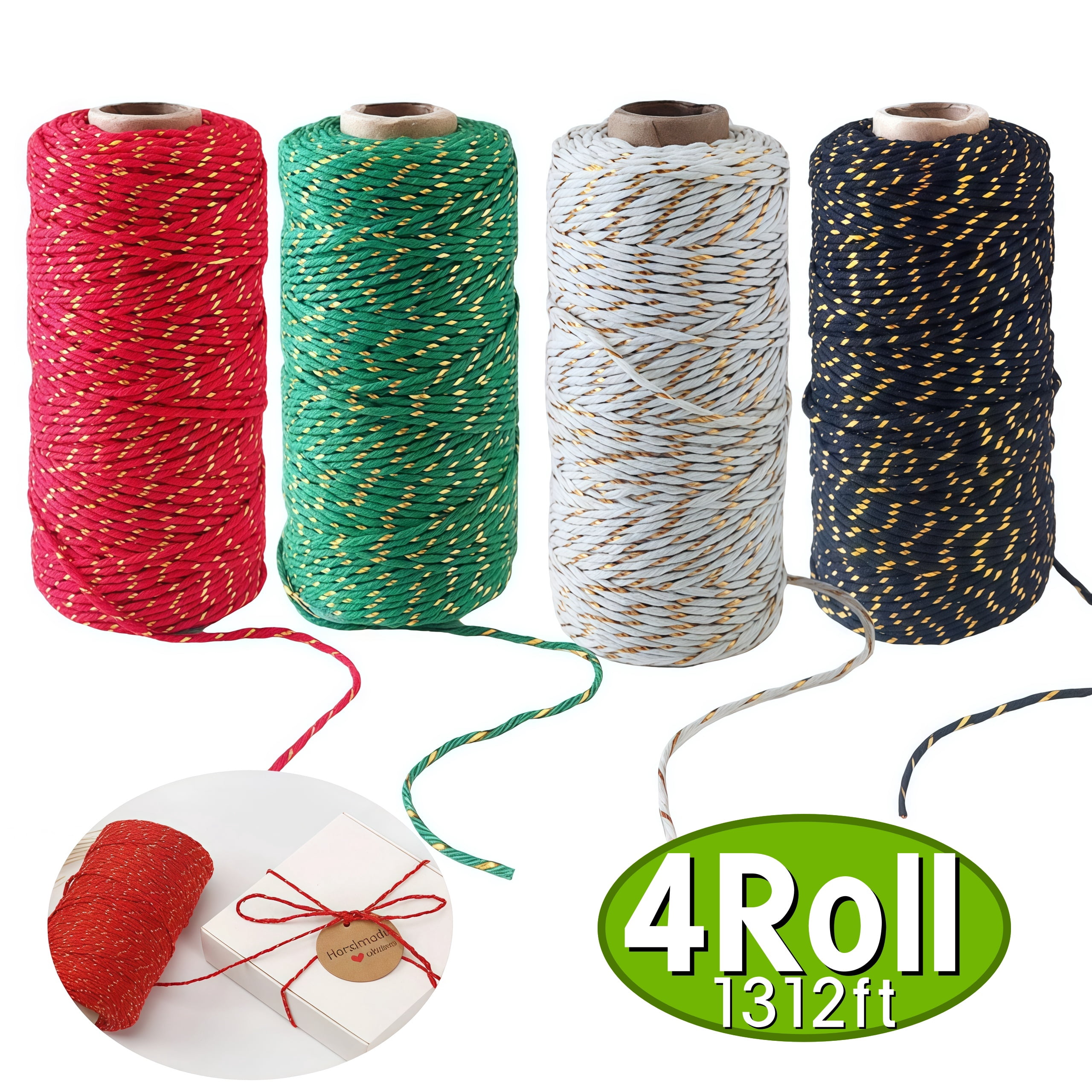 Christmas Twine Gift Wrapping Cotton Twine Packing String Cord Rope ...