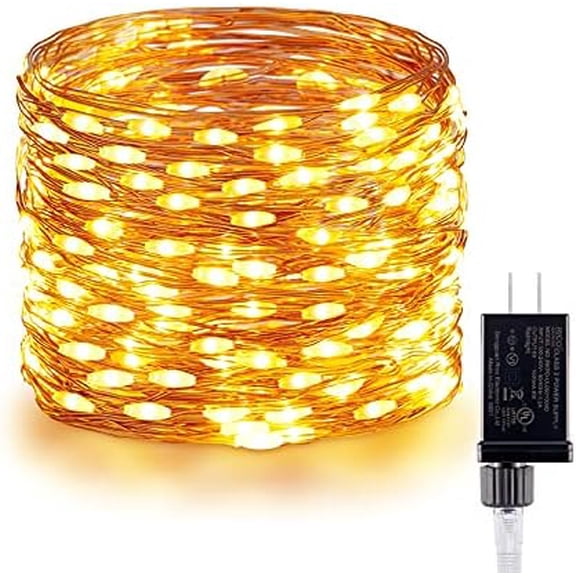 Christmas Twinkle Lights, 72 Ft 200 LED Twinkle String Lights, Fairy Light with Plug in, Copper Wire String Lights for Bedroom Party Christmas Tree Warm White