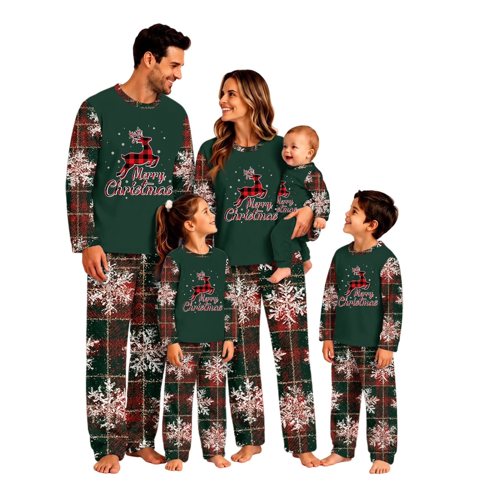 Christmas Two Piece Pajama Set, Long Sleeve Sleepwear Top and Matching ...
