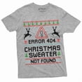 thumbnail image 1 of Christmas Ugly Sweater T-Shirt Funny Programmer Error 404 Sweater Not Found Shirt (Large Grey), 1 of 6