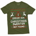 thumbnail image 1 of Christmas Ugly Sweater T-Shirt Funny Programmer Error 404 Sweater Not Found Shirt (Small Military Green), 1 of 6