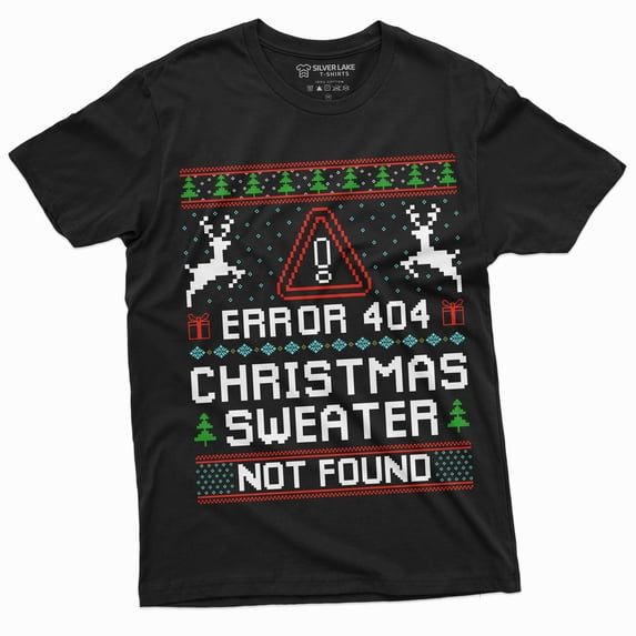 Christmas Ugly Sweater T-Shirt Funny Programmer Error 404 Sweater Not Found Shirt