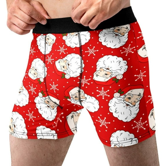 Christmas Underwear For Men Santa Claus All Over Fun Novelty Boxer Briefs Gift