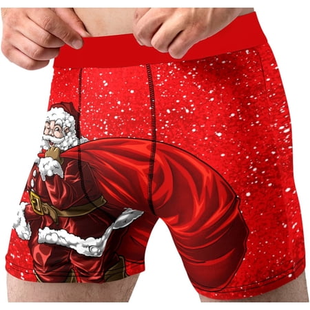 Christmas Underwear for Men Santa Sack Fun Novelty Gift Boxer Briefs