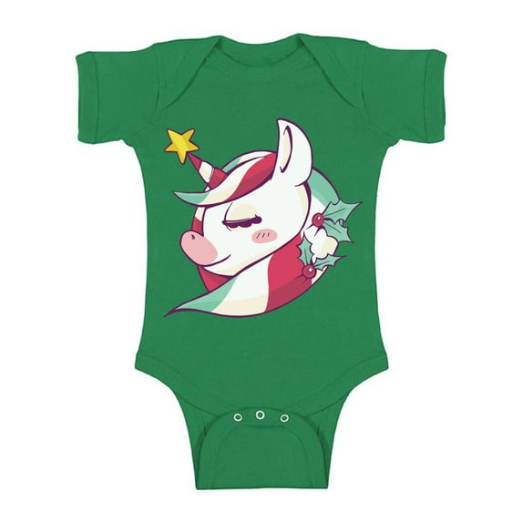 Christmas Unicorn Baby Short Sleeve Bodysuit Xmas One Piece Top Baby Girls Baby Boys Happy Holidays New Year Gifts