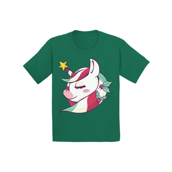 Christmas Unicorn Kids Shirt Xmas Toddler T-Shirt for Children Girls Boys Happy Holidays New Year Gifts
