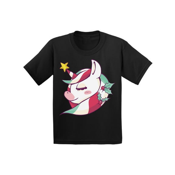 Christmas Unicorn Kids Shirt Xmas Toddler T-Shirt for Children Girls Boys Happy Holidays New Year Gifts