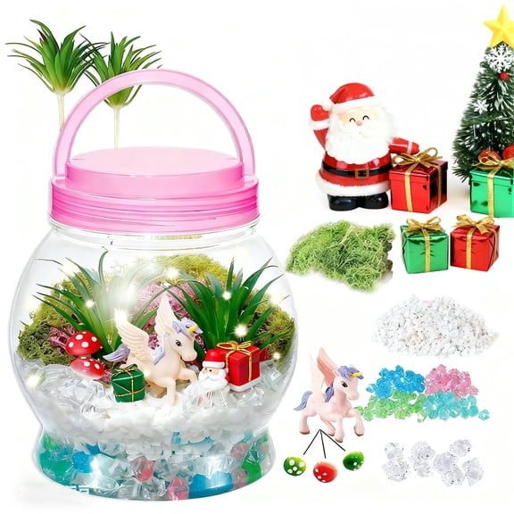 Christmas Unicorn Themed Mini Garden Craft Set For Room Decor Holiday Gift