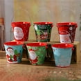 thumbnail image 1 of Christmas Unique Creative Multifunctional Hand - Held Storage Bucket, Xmas Snowman Decoration Bucket For Festive Use, Food Grade Tin Can With Random Pattern Per Purchase (1 Pc), 1 of 5