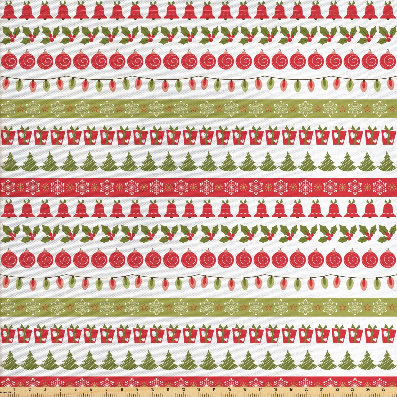Christmas Upholstery Fabric by the Yard, December Holiday Pattern ...
