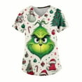 Christmas VNeck Scrub Top for Women Festive Holiday Medical Uniform