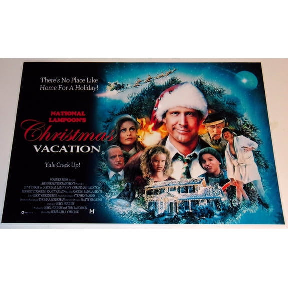 Christmas Vacation 1989 classic film poster Chevy Chase Cousin Eddie 19"x13" UK Clark W Griswold