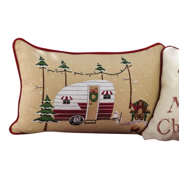 Christmas Vacation Camper Campground Fun 20 Inch Throw Pillow Park Designs