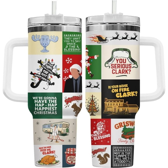 Christmas Vacation Clark Griswold Funny Quote Collage 40oz Tumbler