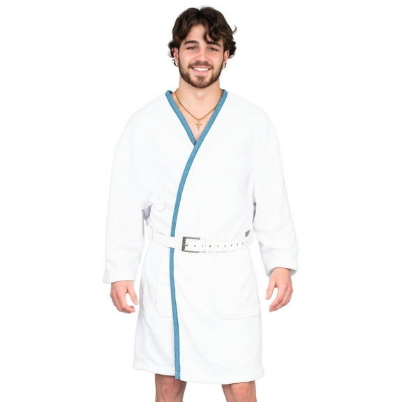 Vacation Christmas Movie Cousin Eddie White Robe with Belt Halloween Costume Cosplay (Includes Robe and belt Only)