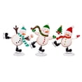 thumbnail image 1 of Christmas Vacation Garden Statue, Metal Statue, Skating Snowmen, 9"H, Asst of 3, 1 of 1