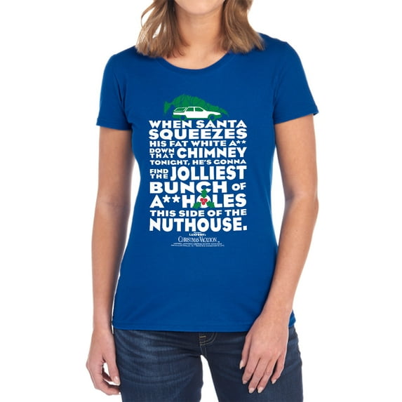 Christmas Vacation Jolliest Bunch Women's T Shirt, Royal, Large