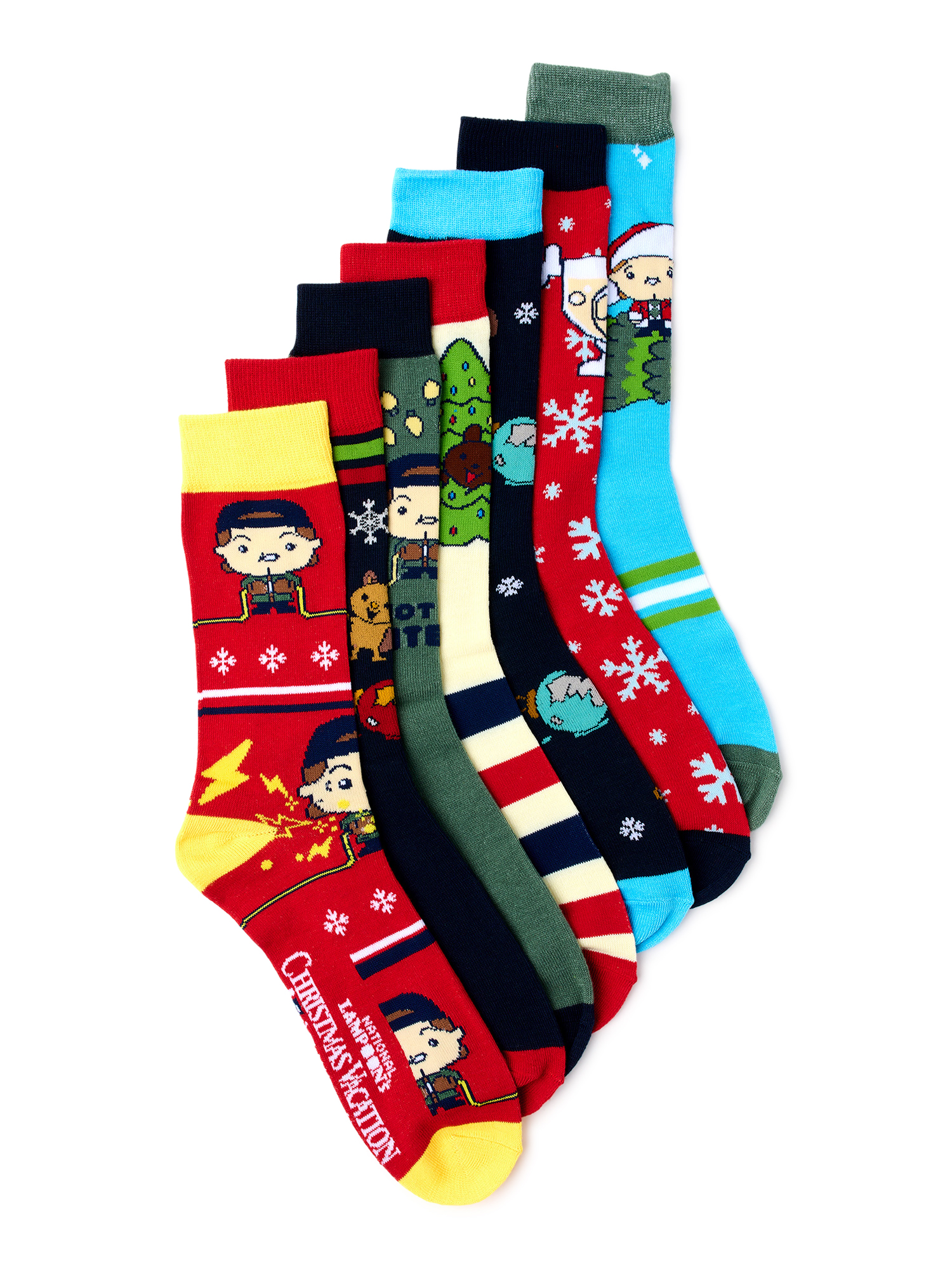 Christmas Vacation Men's Crew Socks, 7Pack