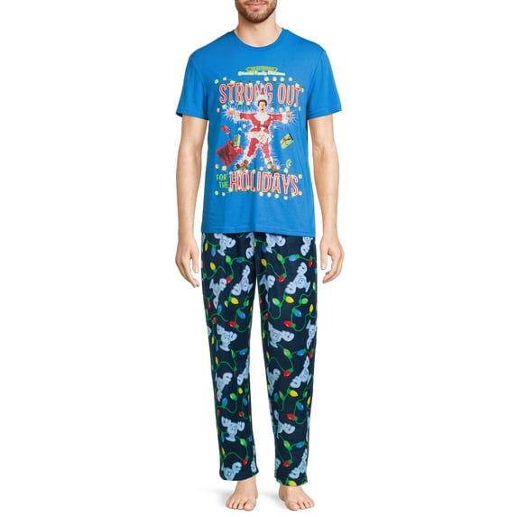 Christmas Vacation Men’s Graphic T-Shirt and Pants Sleepwear Set, 2-Piece