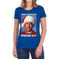 thumbnail image 1 of Christmas Vacation Merry Kiss Women's T Shirt, Royal, Medium, 1 of 6
