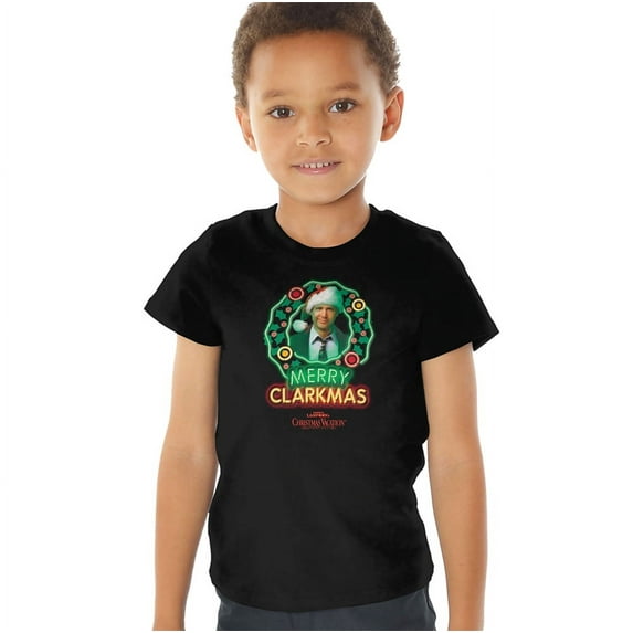 Christmas Vacation Neon Clark Kids T Shirt (2) for Youth Toddler Boys and Girls, Black