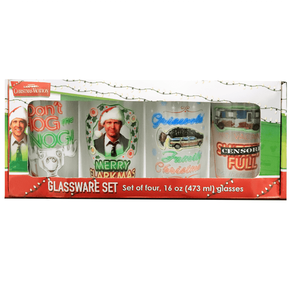 Christmas Vacation Neon Lights Classic 4pc 16oz Pint Set