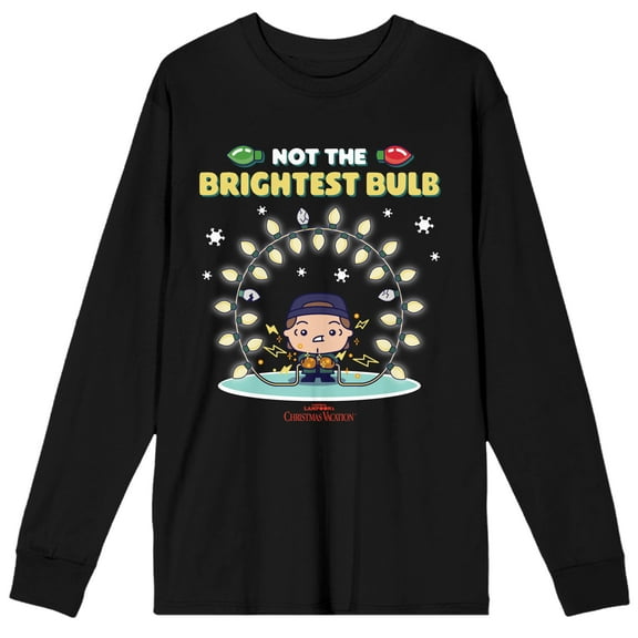 Christmas Vacation Not the Brightest Bulb Men's Black Long Sleeve Shirt-M