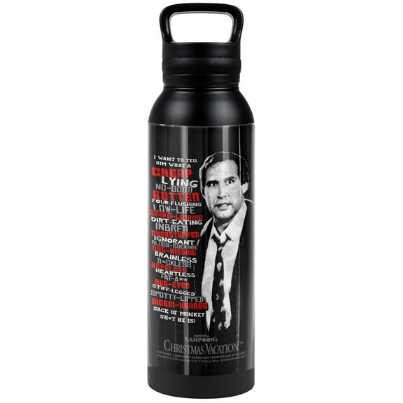 Christmas Vacation Official Profanities 24 oz Insulated Canteen Water Bottle, Leak Resistant, Vacuum Insulated Stainless Steel with Loop Cap