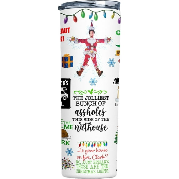 Christmas Vacation Tumbler - 80s Christmas Movie Tumbler - Funny Gifts For Christmas - Tumbler For Men, Women, Coworker On Christmas - Tumbler 20 Oz