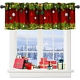 thumbnail image 1 of Christmas Valance Curtains for Bedroom,Gradient Abstract Christmas Tinsel Colorful Bells Winter Xmas Theme Short Window Treatment for Kitchen Bathroom 54x18 Inch,Red Green, 1 of 6