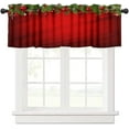 thumbnail image 1 of Christmas Valance Curtains Winter Green Pine Needles Xmas Balls Red Art Printed Rod Pocket Curtain Valance for Kitchen Bedroom Living Room Decor 1 Panel W54xL18 Inch, 1 of 6