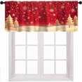 thumbnail image 1 of Christmas Valance Curtains, Xmas Red Gold Snowflakes Merry Christmas New Year Winter Holiday Party Window Curtain Valances for Kitchen Living Room Bedroom, 54x18 Inch, 1 of 6